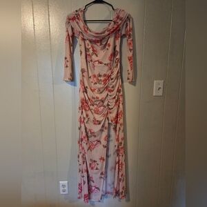 Floral Pink Maxi Dress Shein NEW